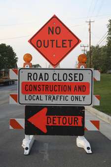 A construction sign