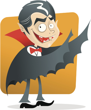 A picture of a cute vampire.