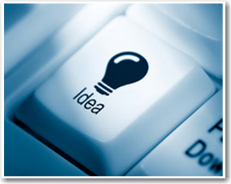 Computer Button with Light Bulb/Idea on it