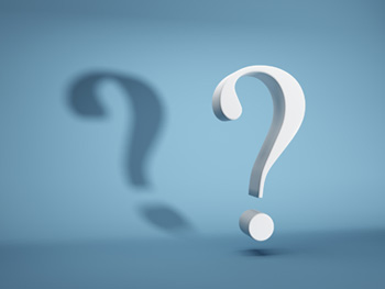 A picture of a question mark floating.