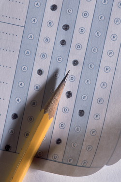 A picture of a standardized test.