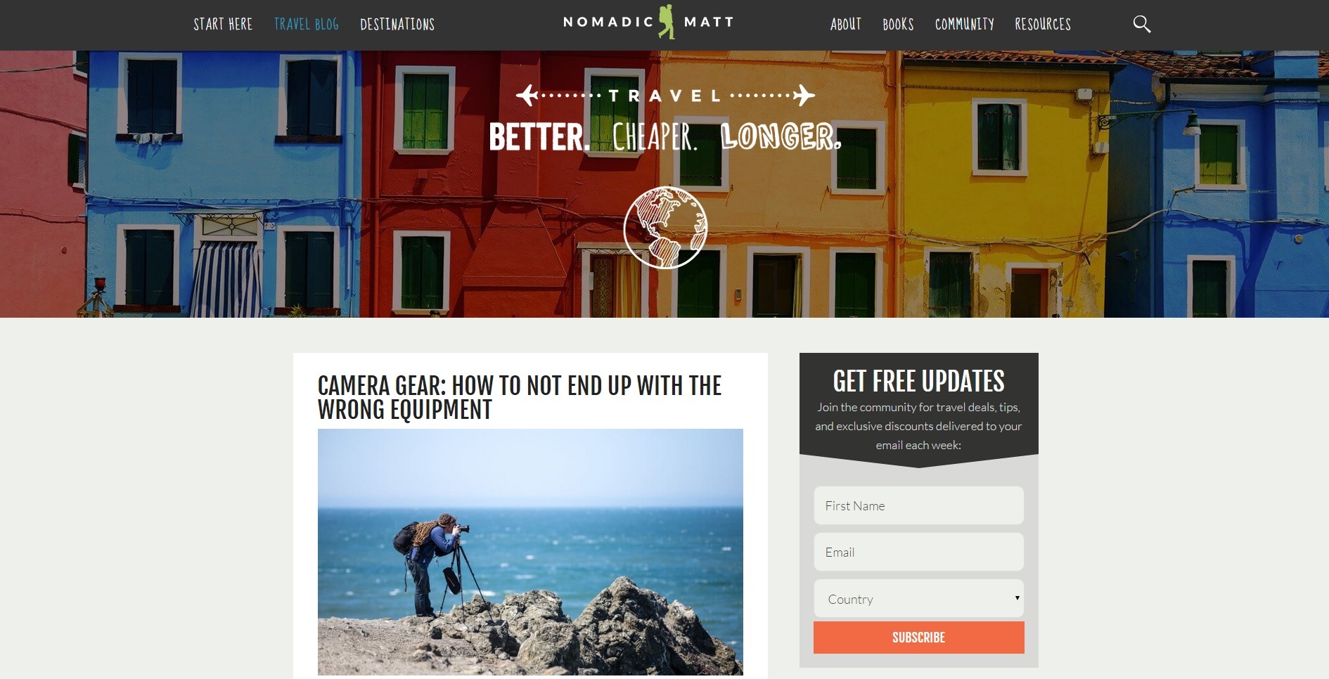 A thumbnail of a travel blog.