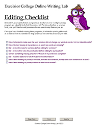 Editing Checklist Interactive PDF